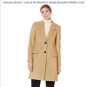 Camel Wool Single Breasted Coat Size 2